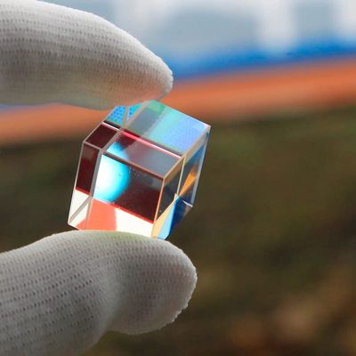 GatherTOOL 1Pc K9 Six-Sided Bright Light Cube Photographic Prism Color Dichroic Glass Cube Optical Glass X-Cube Beam Combiner Prism 20 * 20 * 17mm Customized Home Accessories