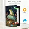 Slim Shell Case for 6.8" Kindle Paperwhite (11th Generation 2021)  Kindle Paperwhite Signature Edition, Premium PU Leather Lightweight Auto Sleep/Wake Cover with Stand, Frog Mushroom view 3