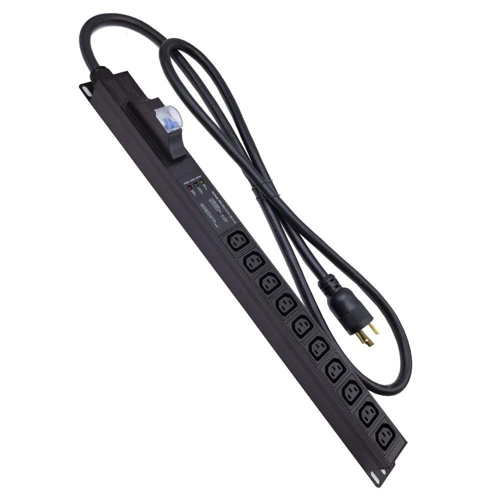8way C13 C19 30A 120V-240V Metered PDU Current Volts Digital Meter SPD L6-30P amp PDU (06-30A-1P-01)