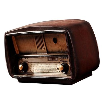 misppro Retro Radio Model Resin Ornaments Vintage Radio Craft Decorations Gift - Brown