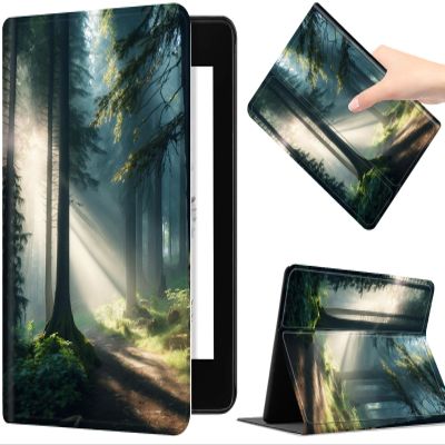 Slim Shell Case for 6.8" Kindle Paperwhite (11th Generation 2021)  Kindle Paperwhite Signature Edition, Premium PU Leather Lightweight Auto Sleep/Wake Cover with Stand, Forest