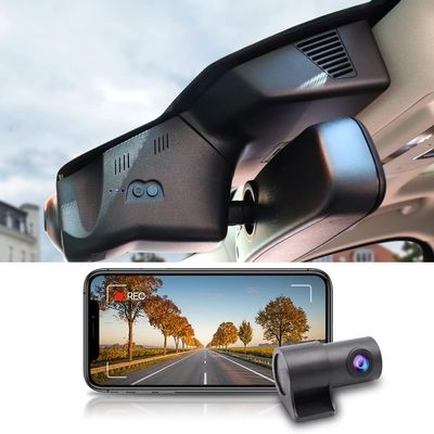 Fitcamx Front 4K+Rear 1080P Dash Cam Adapts for Land Rover Discovery Sport 2020-2024 S SE HSE R-dynamic (Model 6245/L550), OEM Style, Dual Loop Recording, WiFi & APP, G-Sensor, Easy to Use, 128GB Card