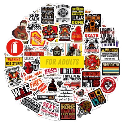 100Pcs Funny Firefighter Stickers - Fireman Stickers & Decals for Hard Hat - Funny Firefighter Hard Hat Gifts