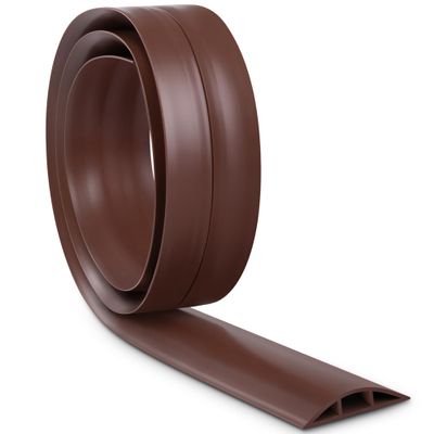 LZEOY Cable Cover Floor 6FT, Brown Floor Cord Cover, Single Cord Protector Extension Cord Covers for Floor, Floor Wire Covers for Cords - Floor Wire Cover Cord Cavity: 0.47" (W) x 0.24" (H)