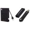 Apricorn 500GB Aegis Padlock USB 3.0 256-bit AES XTS Hardware Encrypted Portable External Hard Drive (A25-3PL256-500) and Apricon Aegis Secure Key 3NX view 1
