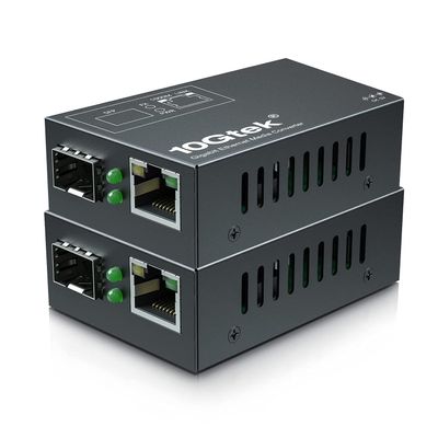 10Gtek [Mini Size] Gigabit Ethernet Media Converter, Open SFP Fiber to Ethernet RJ45 Converter for 10/100/1000Base-Tx to SFP(SFP Slot Without Module), UL Certified, Pack of 2