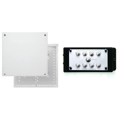 On-Q EN1400 EN 20 Gauge CRS Enclosure with Screw-On Cover, 14 inch, Glossy White & VM1002 1X8 Enhanced Passive Video Splitter, 1GHz