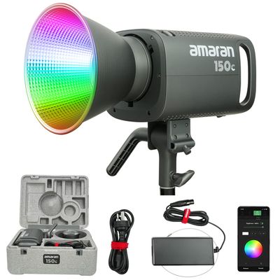 Aputure Amaran 150c 150W RGBWW Full-Color Bowens Mount Point-Source LED Light Grey