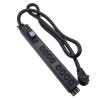 L6-50P 50 Ampere Rack Mounted PDU Power Socket with 8-Position C13 Socket Output Circuit Breaker Protection, Aluminum Alloy Shell 6-Foot 8AWG Cable (C13-08-S) view 1