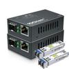 10Gtek [Mini Size] Gigabit Ethernet Media Converter, SingleMode Dual LC Fiber to Ethernet RJ45 Converter for 10/100/1000Base-Tx to 1000Base-LX(with a SFP SMF 1310-nm Module), up to 20-km, Pack of 2 view 1