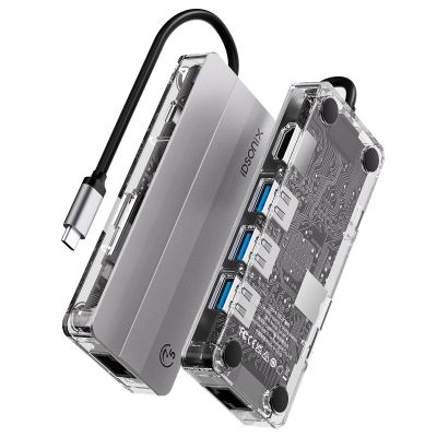 iDsonix USB C Hub, 8 in 1 USB C hub with HDMI 4K, 5Gbps Data, 1000M Ethernet, PD 100W, USB C Hub Multi Port Adapters for MacBook Air/Pro Laptop
