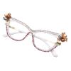 willochra Cat Eye Reading Glasses for Women Stylish Rhinestone Narrow Ladies Computer Readers Glasses (white, 3.25, multiplier_x) view 1