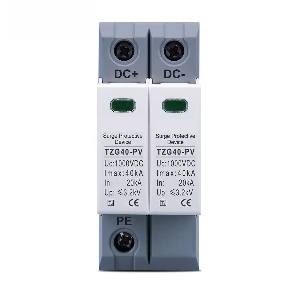 AAOCLO Circuit Breaker DC SPD 2P 600V 800V 1000V 20KA~40ka DIN Rail Solar Outdoor Power Protection Protection Device Surge Protector Surge (Size : DC 800V)