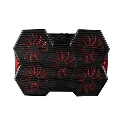QIYUDS Laptop Cooling Pad 5 Fans Up to 17 Inch Heavy Notebook Cooler, RED LED Lights, 2 USB Ports,5fans