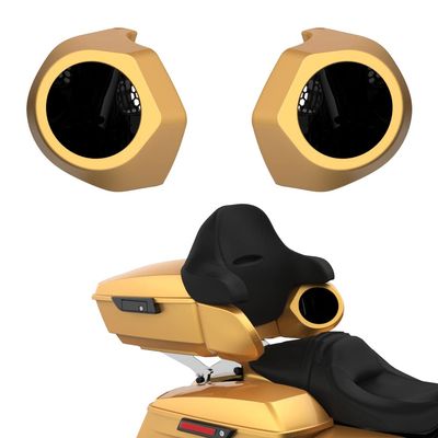 Advanblack Black Hills Gold 6.5 Inch Tour Trunk Pack Rear Speaker Pods fit for Harley King Tour Trunk Pack