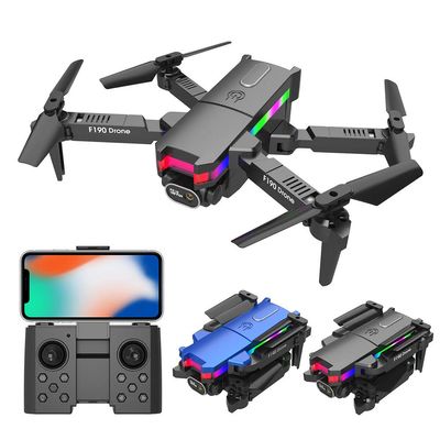 F190 Mini drone - Dazzling Light and 4K Dual Camera (black 4K dual camera)