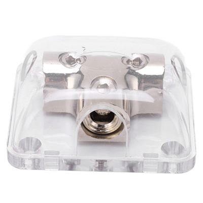 2 Way Power Distribution Block 2 Way Power Distribution Block 0GA 1 in 2 Out Zinc Alloy Chrome Plated Universal for Car Boat