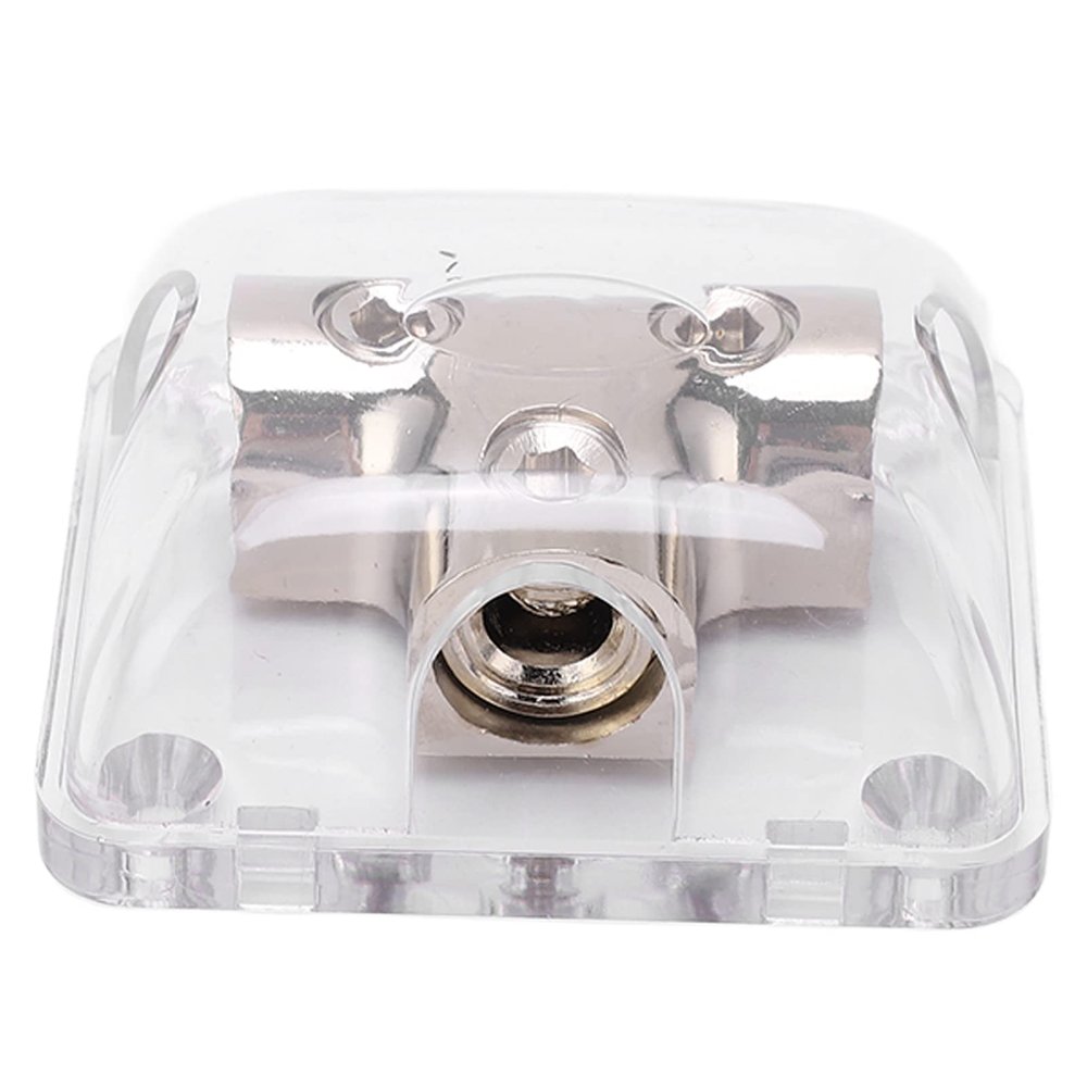 2 Way Power Distribution Block 2 Way Power Distribution Block 0GA 1 in 2 Out Zinc Alloy Chrome Plated Universal for Car Boat