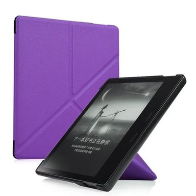 Case for Kindle Oasis (10th Generation, 2019 Release and 9th Generation, 2017 Release) - Slim Cross Stripe Fold Stand Cover with Auto Wake/Sleep,Purple