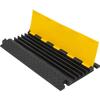 Global Industrial 5-Channel Heavy-Duty Cable Protector, 32,600 lbs. Cap., Black & Yellow view 1