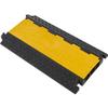 Global Industrial 3-Channel Heavy-Duty Cable Protector, 32,600 lbs. Cap., Black & Yellow view 1
