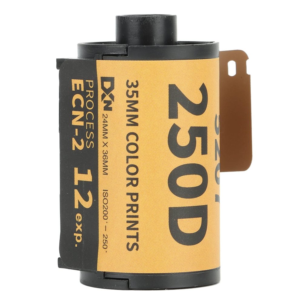 35mm Color Film, 200250 Professional Color Print 35mm Film, Wide Exposure Range ECN 2 Process Colour Print Camera Film for 135 Camera, High Contrast Color Print Film (12 Sheets)