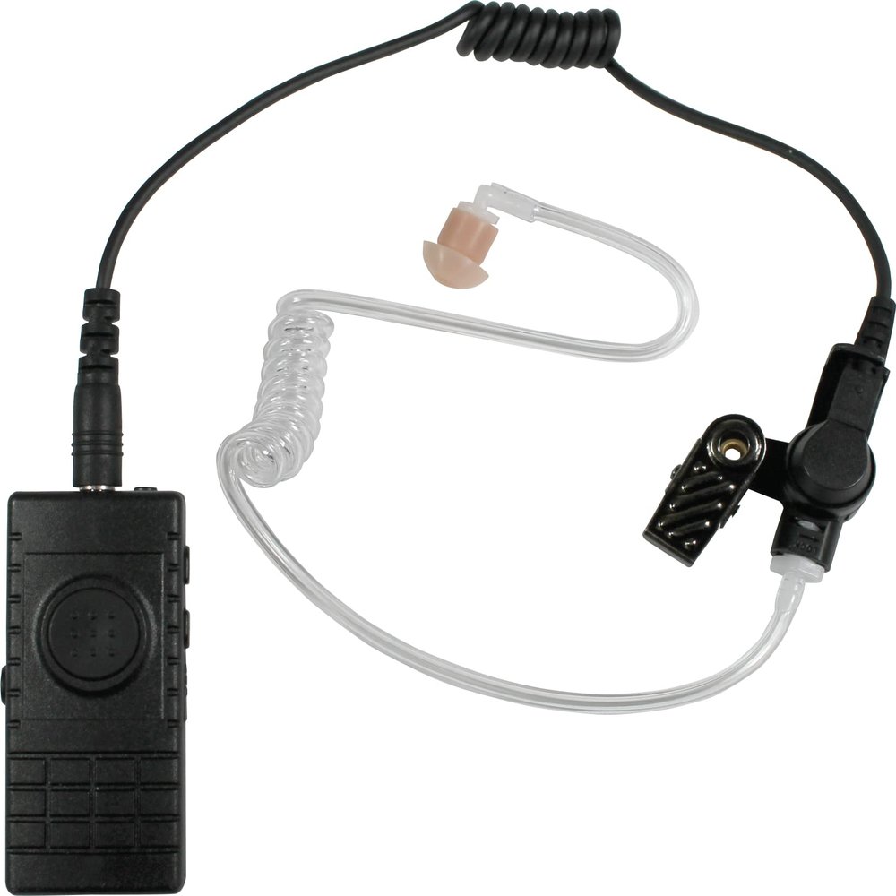 PRYMEBLU BTH-300-MAX is Multi-Functional Bluetooth Lapel Microphone for Two-Way radios, cellphones, and Tablets for PoC Apps (BTH-300-MAX-KIT2 with Recon Series Clear Tube Earphone)