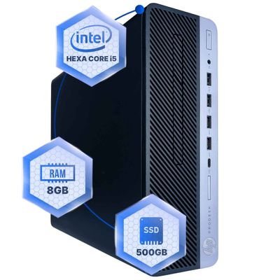 HP ProDesk 600G4 Desktop Computer | Hexa Core Intel i5 (3.2) | 8GB DDR4 RAM | 500GB SSD Solid State | Windows 11 Professional | Home or Office PC (Renewed)