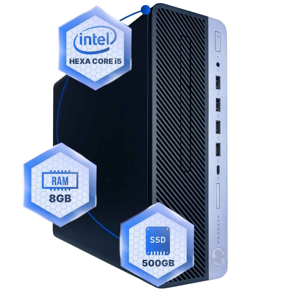 HP ProDesk 600G4 Desktop Computer | Hexa Core Intel i5 (3.2) | 8GB DDR4 RAM | 500GB SSD Solid State | Windows 11 Professional | Home or Office PC (Renewed)