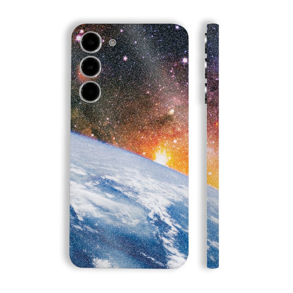 MightySkins Glossy Glitter Skin Compatible with Samsung Galaxy S23 Plus Full Wrap - Global Sunrise | Protective, Durable High-Gloss Glitter Finish | Easy to Apply & Change Styles | Made in The USA
