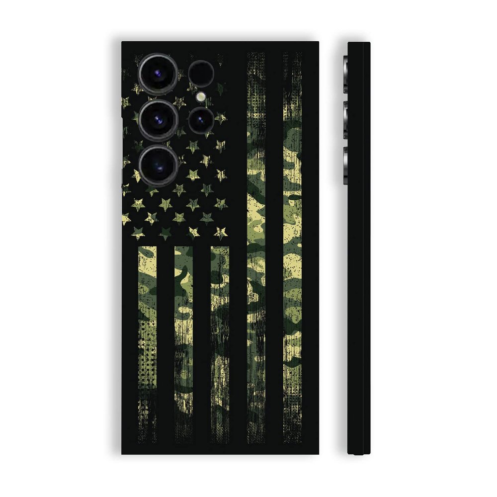 MightySkins Skin Compatible with Samsung Galaxy S23 Ultra Full Wrap - American Camo | Protective, Durable, and Unique Vinyl Decal wrap Cover | Easy to Apply & Change Styles | Made in The USA