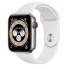 Apple Watch Series 6 (GPS + Cellular, 44mm) - Titanium Case with White Sport Band (Renewed) view 1