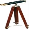 Binoculars for Adults with Wooden Tripod Stand Floor Standing Admirals Solid Brass Black Leather Binocular, Fully Functional Nautical Home Decor view 1