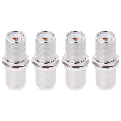 4PCS UHF Female to UHF SO239 Female Jack nut Bulkhead RF Mount Adapter Connector
