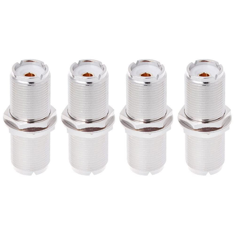 4PCS UHF Female to UHF SO239 Female Jack nut Bulkhead RF Mount Adapter Connector