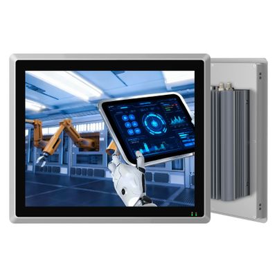 SunKol 10.4" Industrial Embedded Panel PC, IP65 Fanless Touch All in One Computer, Windows 11 Pro, Auto Power-on, 2xLAN,HDMI,6xUSB,2xRS485,4xRS232 (J6412, 16GB RAM 512GB SSD)