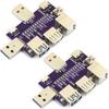 risingsaplings 2pcs USB Breakout Board 8 in 1 Type A 3.0 Male to Mini Type-C Micro Type-B Female Converter Board view 1