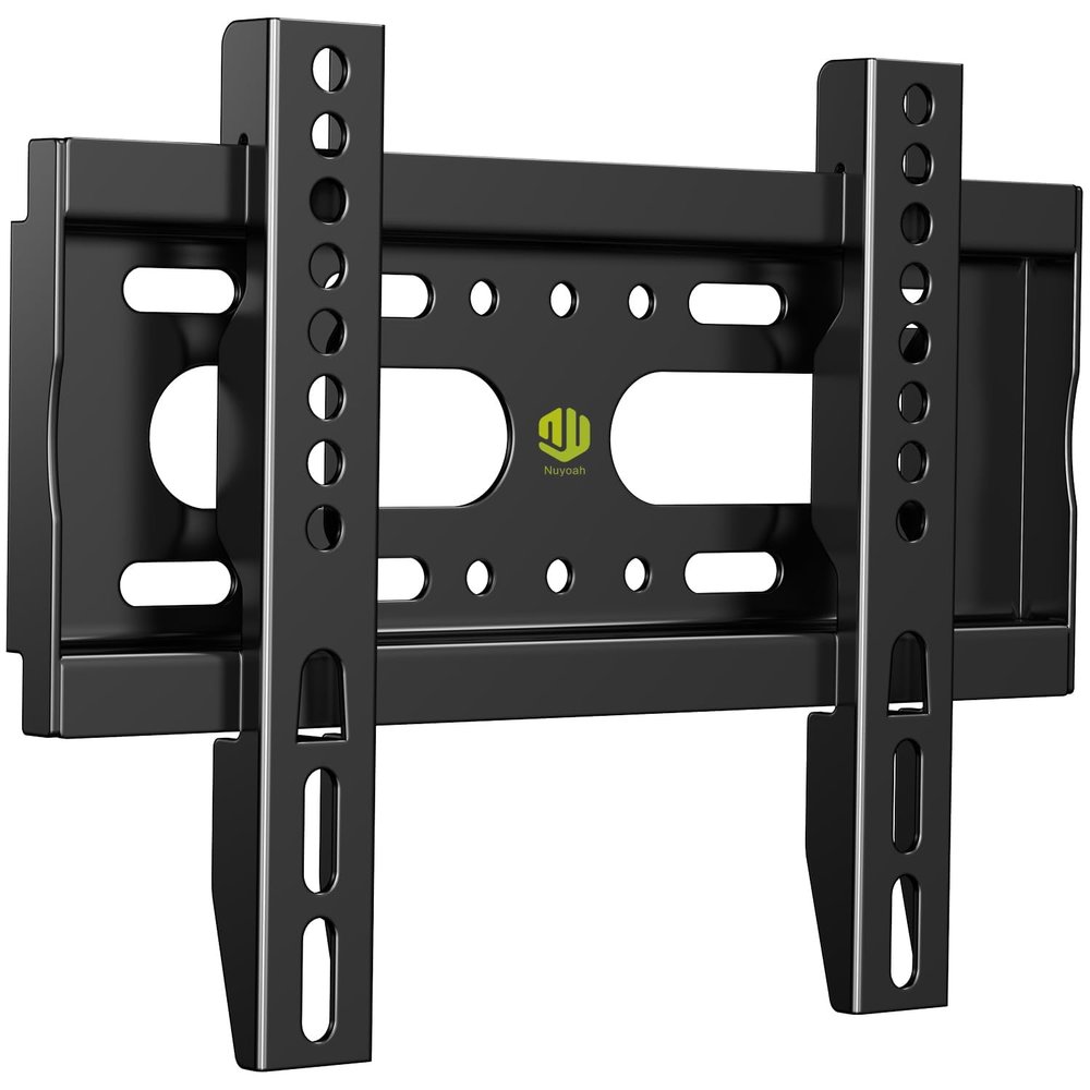 Nuyoah TV Wall Mount Bracket Low Profile Fixed for 14-43 Inch Flat Screen TVs & Monitors Up to 55lbs, Universal TV Monitor Mount Fits 8" Wood Studs Max VESA 200x200mm