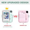 CAIYOULE Clear Case for Fujifilm Instax Mini 12 Camera with PU Leather Carrying Bag - Clear and Green view 3