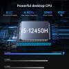 Kinupute Mini PC, Desktop Computer with Core i5-12450H, 8 Cores Upto 4.4GHz, Windows 11 Pro, 32G DDR4, 512G M.2 PCIE4.0 SSD, DP/HDMI/USB-C Triple Display, Support 8K/4K@60Hz, Dual LAN, WiFi 6E/BT5.3 view 2