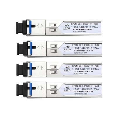 iszo A Piece pon Module EPON PX20+++ 1.25G Optical Fiber PON Module with 7/9db and SC Port, Compatible with BDCOM TPLINK Ubiquiti HIOSO VSOL Think, for EPON OLT, 20km (px20 7dB,4)