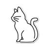 3.25" Cat Silhouette Black and White Outline cats Kitty Laminated Laptop Sticker Cat paws whiskers cat feline purr purrfect adopt a cat view 1
