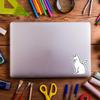 3.25" Cat Silhouette Black and White Outline cats Kitty Laminated Laptop Sticker Cat paws whiskers cat feline purr purrfect adopt a cat view 3