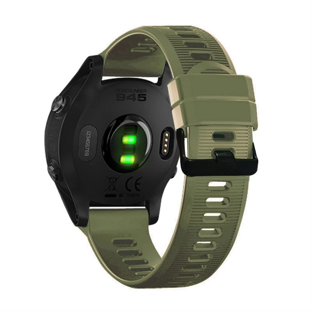 MGTCAR 22mm Silicone Watchband For Garmin Forerunner 945 935 Watch Easy Fit Wrist Band Strap (Color : Army Green)