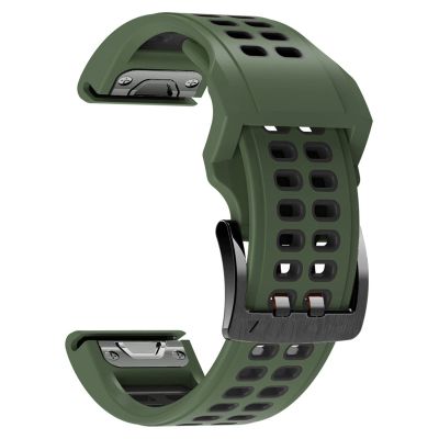 KAVJU 22 26mm Watchband Strap For Garmin Fenix 7 Fenix 6 5 5Plus 935 945 Silicone Easyfit Wristbands For Fenix 7x 6x 5x Watchband (Color : Army Black, Size : For Garmin Quatix 5)