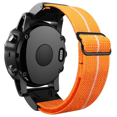 BUDAY 22mm 26mm Nylon Quick Release Watchband Strap for Garmin Fenix 6 6X Pro Fenix 5 5X plus 3 3HR Forerunner 935 945 D2 Bravo Watch (Color : Orange, Size : For Approach S60 S62)