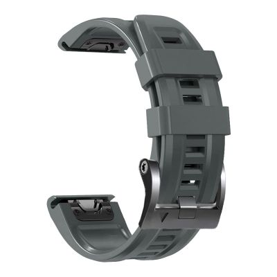 BRART 26 22MM Silicone Quick Release Watchband Strap For Garmin Fenix 7X 7 6 6X Pro 5X 5Plus 3HR Smartwatch Easyfit Wristband Bracelet (Color : Grey, Size : 26mm Fenix5X 5X Plus)