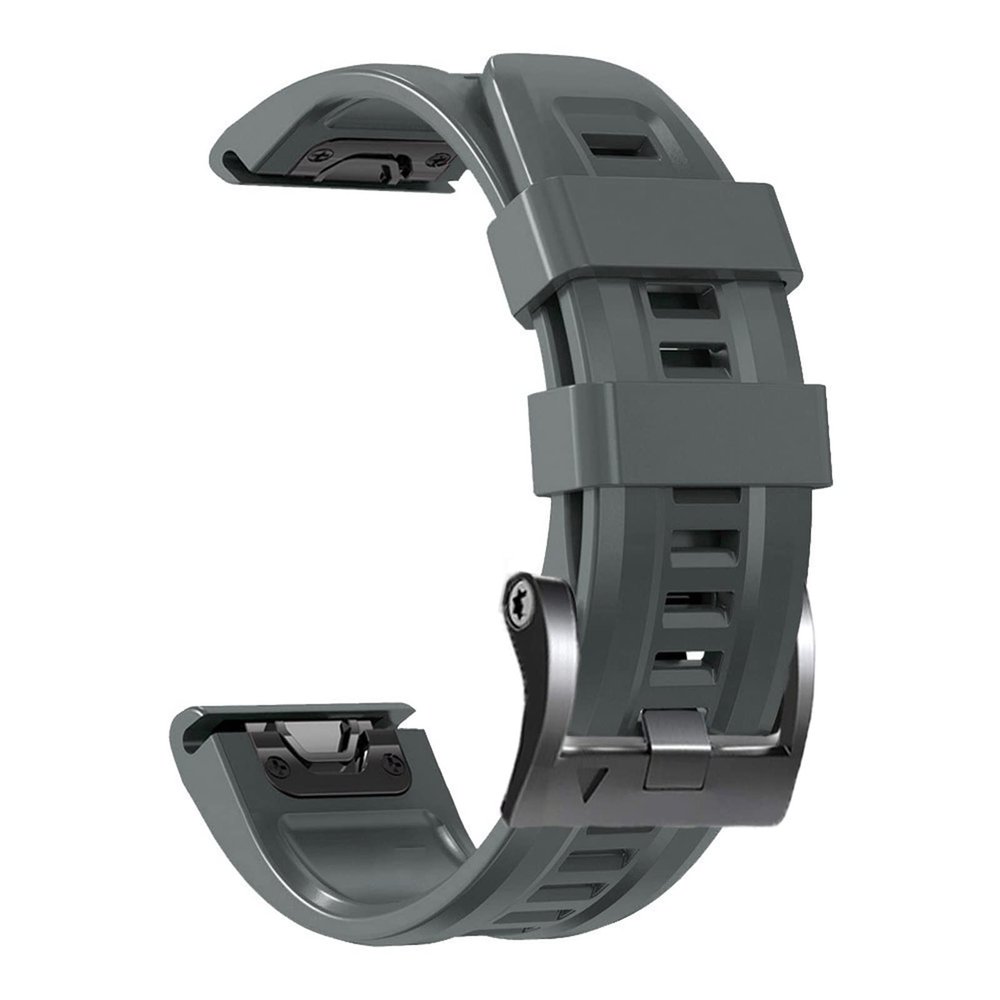 BRART 26 22MM Silicone Quick Release Watchband Strap For Garmin Fenix 7X 7 6 6X Pro 5X 5Plus 3HR Smartwatch Easyfit Wristband Bracelet (Color : Grey, Size : 26mm Fenix5X 5X Plus)