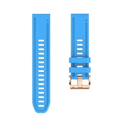 BRART For Garmin Fenix 7S 6S 5S Watchband 20mm Bracelet rose gold buckle For Fenix 6s Pro 5s Plus Silicone Quick Replacement Wrist Straps (Color : Lake blue, Size : Width 20MM)