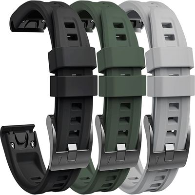 CZKE 20mm Women Strap for Garmin Fenix 7S/Fenix 7S Solar/Fenix 7S Sapphire Solar/Fenix 6S/Fenix 6S Pro/Fenix 5S/Fenix 5S Plus (3-Pack) (Color : Black/Blackish Green/Gray)